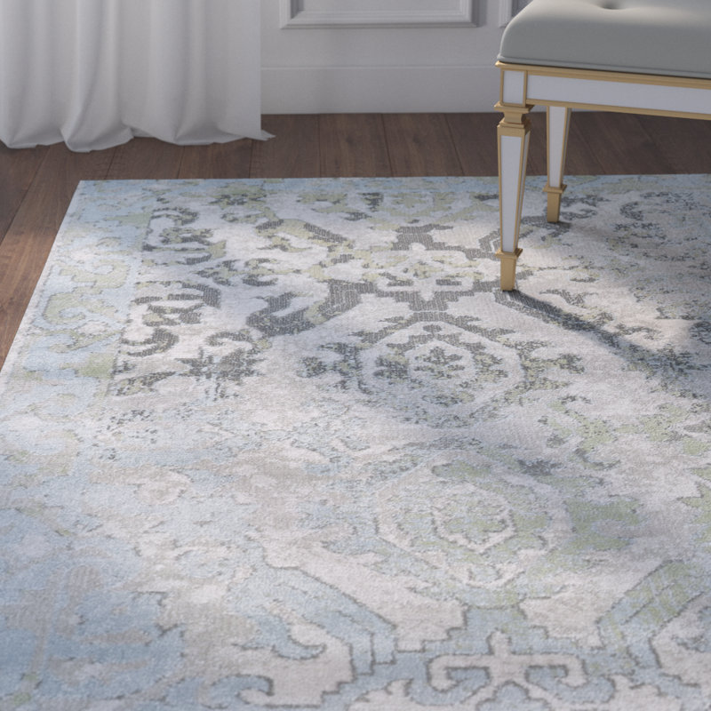 Bungalow Rose Deakins Oriental Blue/Green/Gray Area Rug & Reviews Wayfair